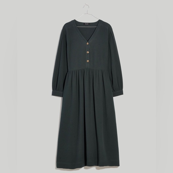 Madewell Lightspun Button-Front Midi Dress - Picture 3 of 6